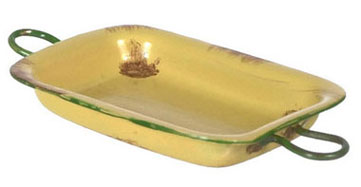 Dollhouse Miniature Rectangular Roaster, Gold